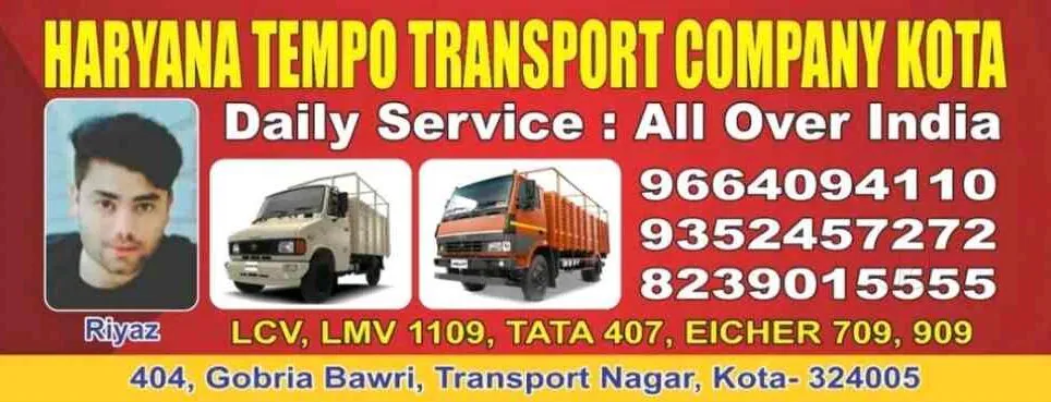 Haryana Tempo Transport Company Kota Rajasthan